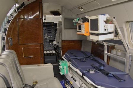 Learjet A55 for ambulance flight